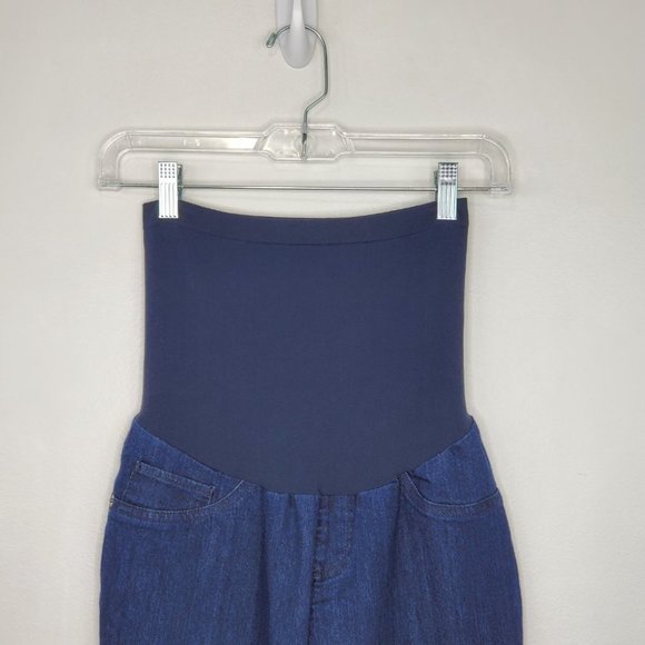 Oh Baby by Motherhood Maternity Crop Denim Jeans Secret Fit Belly Panel M (8-10) - Picture 2 of 11